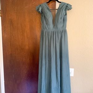 Revelry Bridesmaid Dress - Cora Chiffon Dress - Eucalyptus color